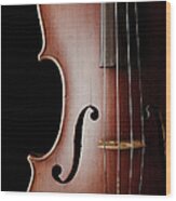 Close-up Of A Classic Violin Isolated Wood Print