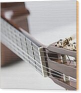 Close-up Of A Guitar Wood Print