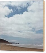 Clouds At Cannon Beach Wood Print