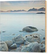Coastal Landscape, Nordland, Norway Wood Print