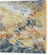 Cobweb Spiderweb Wood Print