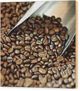 Coffee Beans Wood Print