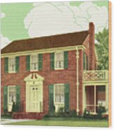 Colonial Sytle House Wood Print