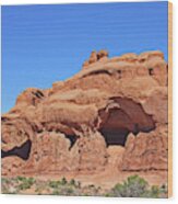 Colorado Arches Park Landscape Scrub Red Rocks Blue Sky 3340 Wood Print