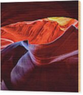 Colorful Antelope Canyon Lights Wood Print