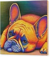 Daydreamer - Colorful French Bulldog Wood Print