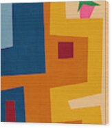 Colorful Geometric House 3- Art By Linda Woods Wood Print
