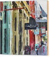 Colorful Storefronts Wood Print
