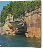 Colors Of Pictured Rocks Wood Print