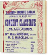 Concert At The Monte Carlo Casino Wood Print