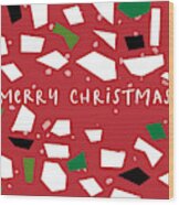 Confetti Christmas- Art By Linda Woods Wood Print