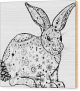 Constellation Rabbit Wood Print
