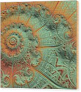 Copper Verdigris Wood Print