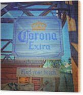 Corona - Find Your Beach Wood Print
