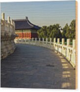 Corridor, Temple Of Heaven, China Wood Print