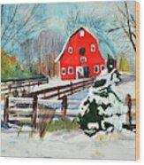 Country Christmas Wood Print