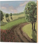 Country Road - Impressionistic Landscape Wood Print