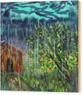 Country Storm Wood Print