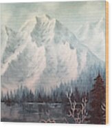 Craggy Mountains Wood Print