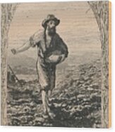 Crusoe Sowing Corn Wood Print