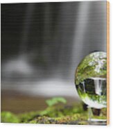 Crystal Ball Waterfall Wood Print