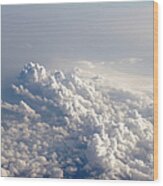 Cumulus Clouds From Aircraft Above Wood Print