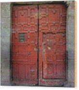 Cusco Double Red Doors Wood Print