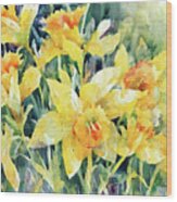 Daffodil Party Wood Print
