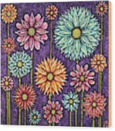 Daisy Tapestry Wood Print