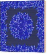 Dark Blue Floral For Home Decor Wood Print