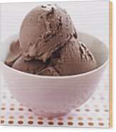 Dark Chocolate Ice Cream Wood Print