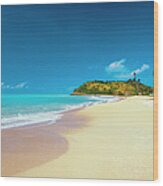 Darkwood Beach On Antigua, Caribbean Wood Print