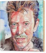 David Bowie Portrait Wood Print