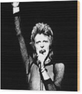 David Bowie Singing Wood Print