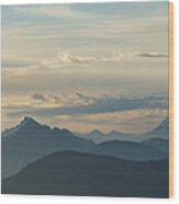 View From Mount Seymour At Sunrise Panorama Wood Print