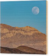 Death Valley Moonrise Wood Print