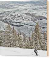 Deer Valley Alpine Skier Wood Print