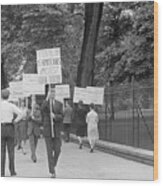 Demonstrators Protesting Treatment Wood Print