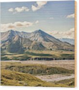 Denali Mountain Range And Mt Foraker Wood Print
