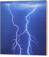 1103 Desert Lightning Wood Print