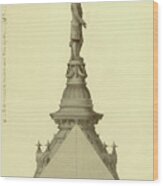 Design For City Hall Tower Wood Print
