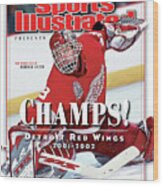 Detroit Red Wings Goalie Dominik Hasek, 2002 Nhl Stanley Sports Illustrated Cover Wood Print
