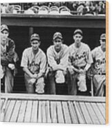 Detroit Tigers 1935 Pitching Staff And Wood Print