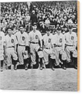 Detroit Tigers 1935 Pitching Staff At Wood Print