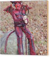 Devil Costume 3 Wood Print