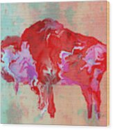 Montana Bison 6b Wood Print