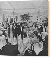 Dining At The Savoy Wood Print