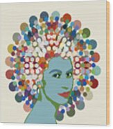 Disco Queen White Wood Print