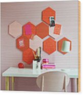 Diy Pinboard Made From Hexagonal Panels Wood Print