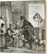 Doctor Treating A Sick Child Wood Print